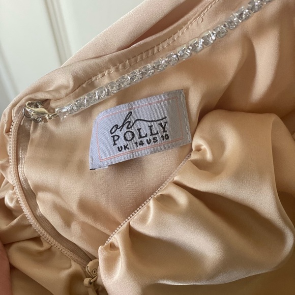 OhPolly Midnight Seduction Runched Backless Satin Mini Dress - Picture 3 of 5